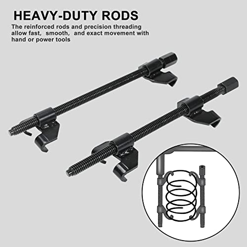 Fekuar Auto Strut 15" 380MM Coil Spring Compressor Tool, Heavy Duty Auto Suspension Compression Remover Installer Tool Set of 2 Black