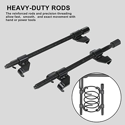 Fekuar Auto Strut 15" 380MM Coil Spring Compressor Tool, Heavy Duty Auto Suspension Compression Remover Installer Tool Set of 2 Black
