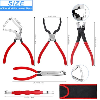 5PCS Electrical Disconnect Pliers for Cars, Hose Clamp Pliers | Automotive Electrical Disconnect Pliers, Connector Removal Tools for Fuel Line/MAF Sensor/Electrical Terminals/Lgnition Coil