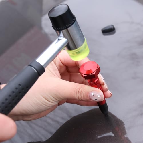 Dent Repair Tool Kits,Car Paintless Removal Tools Inclued Stainless Steel Tap Down Pen with 9 Heads Kit and Rubber Hammer for Car Refrigerator Door Dent Removal Tools - style: 11PCS