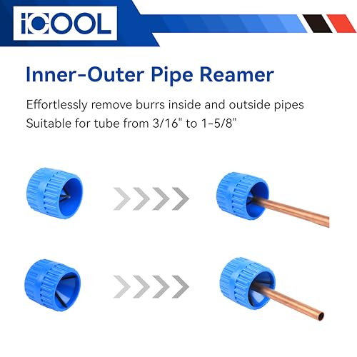 ICOOL 25 ft 3/16" and 1/4" Zinc Coated Brake Line Flaring Tool Kit with 20 Fittings and 4 Unions Brake Line Fittings, Brake Line Kit with Tube Bender and Reamer