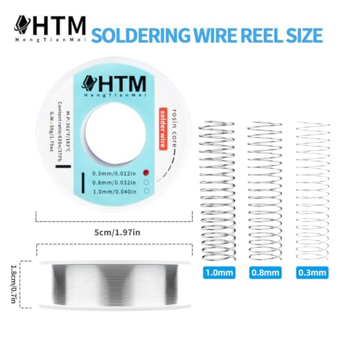 HengTianMei 63/37 Rosin Core Tin Lead Solder Wire For Electrical Soldering(0.3mm/50g) - size: 0.3mm/50g