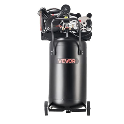 VEVOR 25-Gallon Air Compressor, 2HP 5.5 SCFM at 90PSI, Max 200PSI Pressure Oil-Lubricated Air Compressor Tank, Portable on Wheels for Auto Repair, Tire Inflation, Spray Painting, Woodwork Nailing 120V - size: 25-Gallon