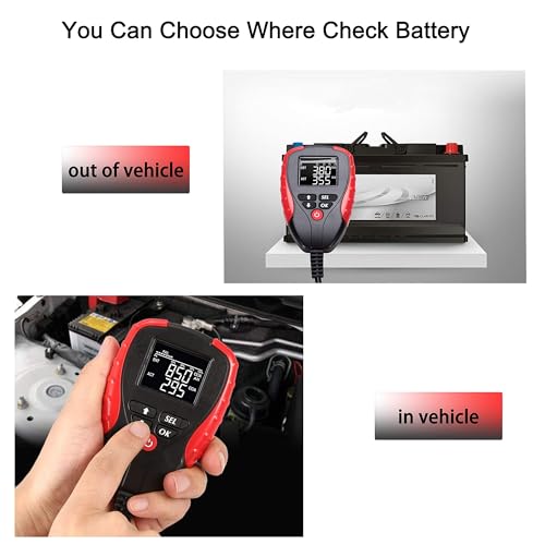 12V Car Battery Tester, Auto Battery Load Analyzer with LCD Display - Test Battery Life Percentage,Voltage, Resistance and CCA Value (AE310-1)