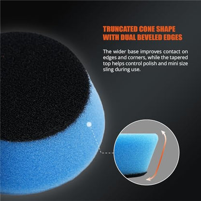 SPTA Blue T60 Moderate-Cut Foam Polishing Pads, 5Pcs 2inch/50mm Sponge Polishing Buffing Pads, Car Foam Detail Polishing Pad Kit for Car Detail Polishing, Small Area Polishing -FPTSS2B - color: 5Pcs Blue T60 Moderate-Cut Pad, size: 2 Inch (50mm)