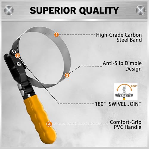 ELEAD 9-Piece Ultimate Oil Filter Wrench Set - Professional Oil Filter Removal Tool, Swivel Head Oil Filter Wrenches, Adjustable Oil Filter Remover Pliers, Universal Oil Filter Wrench and Valve Lapper - style: Multi-Use Set