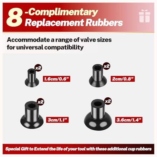 BILITOOLS 2PCS Valve Lapping Kit Valve Grinding Tool with 8 Suction Cups | 4 Sizes Compatibility, For Engine Maintenance - size: 2pcs