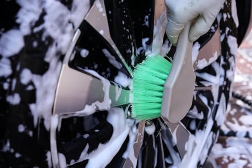 Soft Bristle Wheel Cleaning Brush 2.5" Bristle & 20" Long Handle - 1 Pack | Chemical-resistant soft bristle brush with ergonomic long handle for cleaning wheels, fenders, and automotive surfaces - color: Long Handle, size: Pack of 1