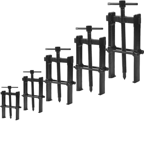 2 Jaws Bearing Puller 5-Piece Set, 2'' 3'' 4'' 6'' 8" Adjustable Two Jaw Puller Remover Tool, Carbon Steel Pump Removing Kit for Wheel, Bearings, Gears, Motorcycle