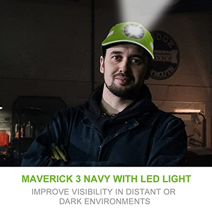 Bump Cap for Safety Baseball Cap Style Hard Hats for Adult Men Women Breathable Lightweight Safety Hat for Head Protection with Reflective Stripes - color: Lime with Light