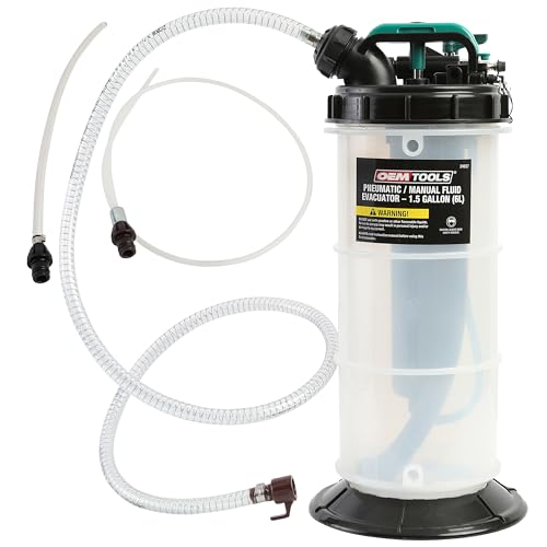 OEMTOOLS Pneumatic/Manual Fluid Extractor, 6L Oil Extractor Pump, 5ft Hose - size: 6.0 Liter
