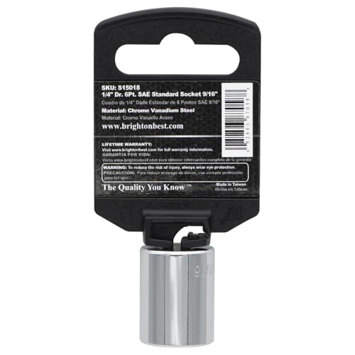 S15018 1/4" Drive SAE Socket, 9/16" Standard 6 Point - size: 9/16 INCH, style: STANDARD