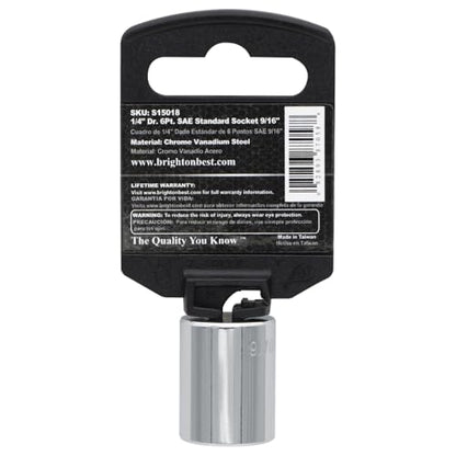 S15018 1/4" Drive SAE Socket, 9/16" Standard 6 Point - size: 9/16 INCH, style: STANDARD