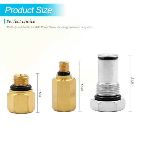 Car Oil Rail Adapters Leak Test Kit, High Pressure Vehicle IPR Valve Air Test Fitting Tool, Automotive Oil Pump Testing Accessories, Compatible with 6.0L Diesel Engine