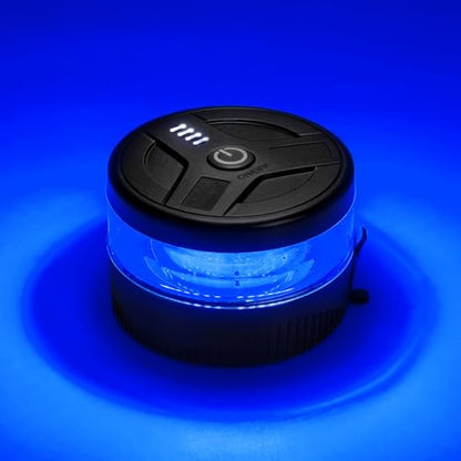 Magnetic Wireless Beacon Light, USB-C Rechargeable LED Strobe Lights for Truck, Mini Portable Flashing Emergency Safety Warning Light for Volunteer Firefighter POV Highway Hero IP67 Waterproof, Blue - color: Blue
