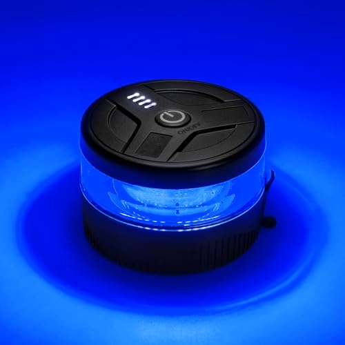 Magnetic Wireless Beacon Light, USB-C Rechargeable LED Strobe Lights for Truck, Mini Portable Flashing Emergency Safety Warning Light for Volunteer Firefighter POV Highway Hero IP67 Waterproof, Blue - color: Blue