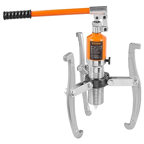 VEVOR Hydraulic Gear Puller, 15 Ton Max Capacity Wheel Bearing Pulling Separator, 2 or 3 Jaws Puller, Vertically and Horizontally, 12" Jaw Hydraulic Puller with Case for Pulling Hubs - style: 15 Ton