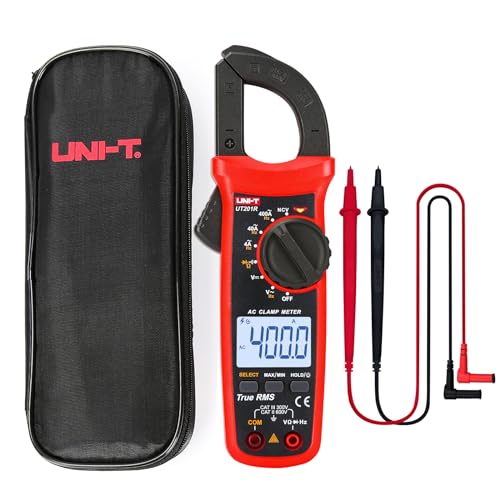 UNI-T UT201R Digital Clamp Meter AC Current TRMS HVAC Amp Ohm Volt Meter Clamp On Multimeter Auto Ranging 4000Counts AC Current Frequency NCV AC DC Voltage Frequency Resistance Continuity Diode Tester - size: UT201R