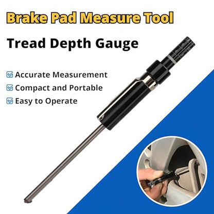 Acouto Brake Pad Thickness Gauge Measure Tool with Scale for Brake Shoe Gauge Auto Brake Pad, Car Brake Pad Detection Pen Scale Tire Tread Depth Gauge Universal for Internal External