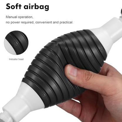 TEHAUX Manual Gasoline Siphon Pump Kit with Check Valve Portable Hand Pump for Oil and Gasoline Transfer Easy to Use for Automotive and Garage Use