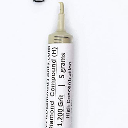 TechDiamondTools Diamond Lapping Paste Polishing Compound USA Made 1,200 Grit Mesh 10-20 Microns Lapping Compound for Rock Glass Metal Jewelry Resin Marble with High Concentration of Diamond Powder - size: 1,200 grit / 10-20 microns