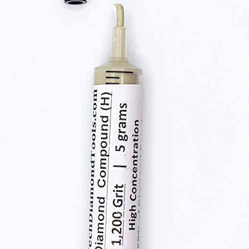 TechDiamondTools Diamond Lapping Paste Polishing Compound USA Made 1,200 Grit Mesh 10-20 Microns Lapping Compound for Rock Glass Metal Jewelry Resin Marble with High Concentration of Diamond Powder - size: 1,200 grit / 10-20 microns