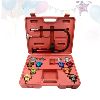 OUNONA 14Pcs Water Pressure Tester Kit for Car Radiator Leak Detection Auto Cooling System Leak Detector Tool with Quick Release Couplings and Easy to Read Gauge