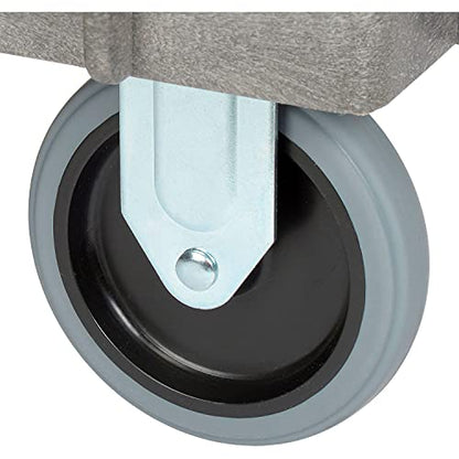 Global Industrial Plastic 2 Shelf Tray Service & Utility Cart, 38” x 17-1/2”, 5" Rubber Casters - color: Gray