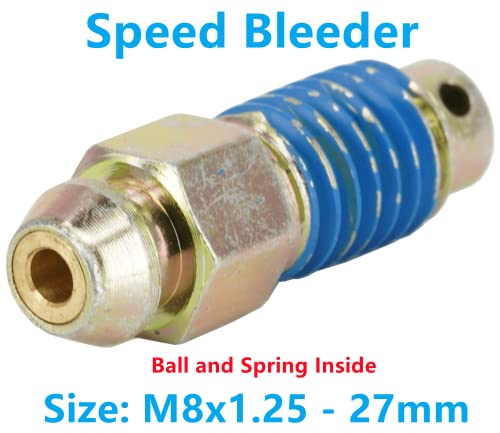 4 PCS Speed Bleeder,Bleeder Valve,Brake Bleeder Screws,Quick Bleeders with Dust Caps M8x1.25-27mm, H9405-4, H9422-4, 105182, 639520 - size: M8x1.25 - 27mm (4 PCS)