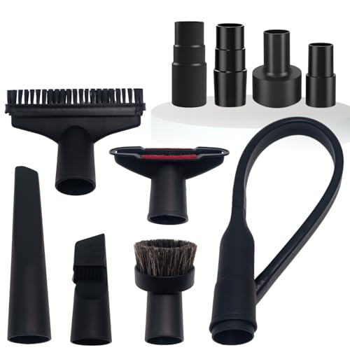 Vacuum Attachments & Brushes for Shop-Vac with Hose Adapter – Vacuum Attachments Compatible with Shop-Vac Hose 2-1/2'' & 1-1/4'' - Horse Hair Dust Brush, Upholstery Tool, Crevice Tool and More - color: For Shop Vac 1 1/4" 2 1/4" OD