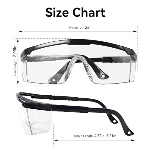 Safety Goggles Protective Eyewear Goggles, Anti Droplet Debris Googles for Work Lab - color: Clear Lens-6p