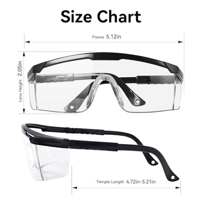 Safety Goggles Protective Eyewear Goggles, Anti Droplet Debris Googles for Work Lab - color: Clear Lens-6p