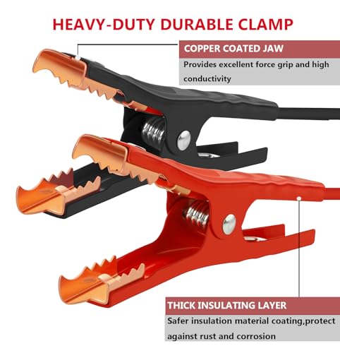 6 Gauge-16 Feet Battery Jumper Cables with Heavy-Duty Alligator Clamps - Reliable and Durable Car Battery Booster Cables for Quick and Safe Jump Starts,Ideal for Trucks,SUVs, and Cars - size: 6-Gauge (16 Feet)
