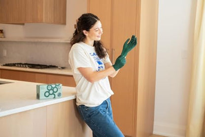 FRAMAR Green Gloves Disposable Latex Free – Powder Free Nitrile Gloves Small, Disposable Rubber Glove Small Nitrile Biodegradable Glove – 100 Pk - size: Small