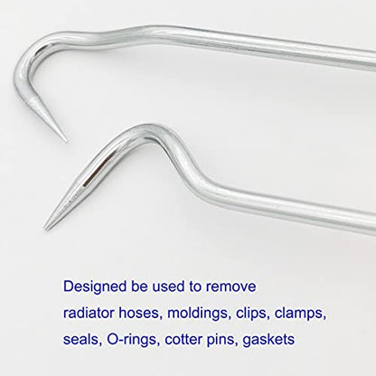 VASTOOLS Hose Removal Hook Pick Set, 10" Hook, 8" Remover, Hose Puller Tool for Radiator Hoses - style: 2pc