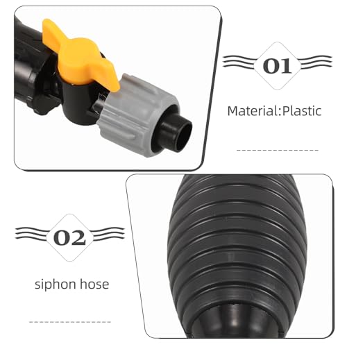 PRETYZOOM Manual Gasoline Transfer Pump with Siphon Hose, Hand Fuel Siphon Kit for Car Liquid Transfer, Portable Gasoline Sucker Pump Suitable for Automotive Fuel and Water Extraction
