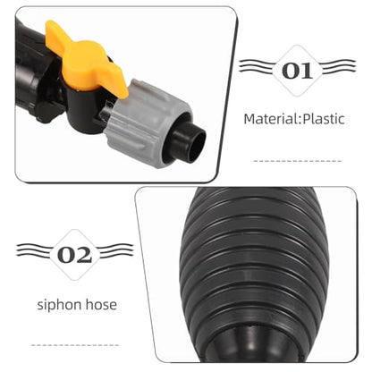 PRETYZOOM Manual Gasoline Transfer Pump with Siphon Hose, Hand Fuel Siphon Kit for Car Liquid Transfer, Portable Gasoline Sucker Pump Suitable for Automotive Fuel and Water Extraction