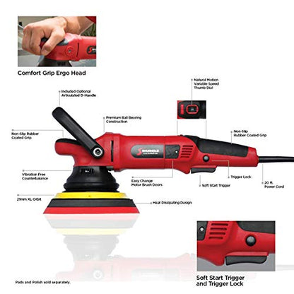 Shurhold 3500 Dual Action Polisher Pro Buffing Tool for Boat, RV & Auto Detailing, Variable Speed, Ergonomic Grip