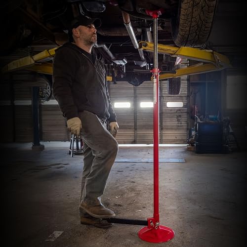 SUNEX TOOLS 6810A, Underhoist Support Stand with Foot Pedal, ¾ Ton Capacity, Large Base, Bearing Mounted Spin Handle, Height Adjustment Under Load, Lightweight, Supports Vehicle Components Only - size: With pedal