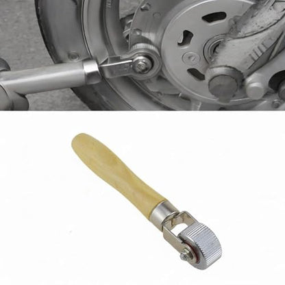Tire Patch Roller Rolling Wheel Compaction Repair Roller Wooden Handle Metal Construction Ball Bearing Smooth Pressure Suitable for Automotive Tire, 2cm - size: 2cm