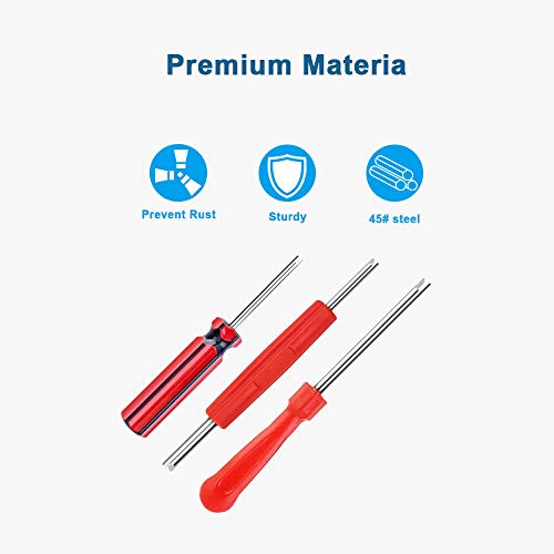 Riseuvo 64Pcs Tire Valve Stem Removal Tool Kit for Cars, Trucks and Bikes | Includes 40Pcs Valve Cores, 20Pcs Valve Caps, 4-Way Valve Tool, Valve Core Remover Tool, Tire Repair Schrader Valve Tool