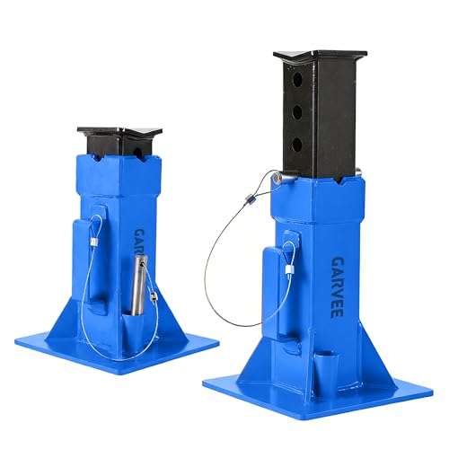 Garvee 22 Ton Jack Stands, 2 Pack, Pin Type | Secure Heavy Trucks & RVs in Your Garage, Features an Adjustable Height from 13 to 19 Inches for Safe Vehicle Repairs - color: Blue, size: 22T