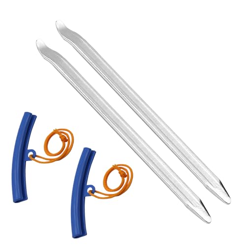 2 PcsTire Spoons, 11.8 InchTire Iron Set, Heavy Duty Tire Levers Bars, Motorcycle Tire Changing ToolsTire Irons, tTire Changing Spoons for Motorcycles Cars Dirtbike, with 2 Protective Covers