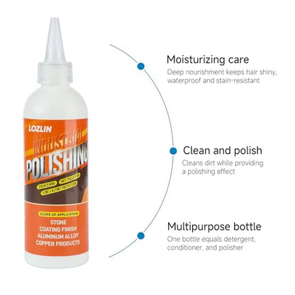 LOZLIN Polishing Paste, Granite Marble Quartz Countertop Scratch Remover, Stainless Steel Metal Repair Cream, High Gloss Mirror Finish for Home Stone Surface Renovation Care