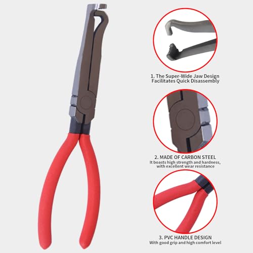 Automotive Electrical Disconnect Pliers Kit - 4PC Connector Removal Tool for Cars, Wire Terminal Separator & Hose Clamp Pliers Set, Non-Damaging Plug Disconnect Tool for Mechanics & DIY