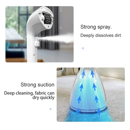 Commercial Carpet Cleaning Machine, 1000W 110V 40L/11Gal Professional Commercial 3 in 1 Carpet Spraying Floor Brush Cleaner Extractor Vacuum Washing Machine Portable Carpet Cleaner (White 40oz)