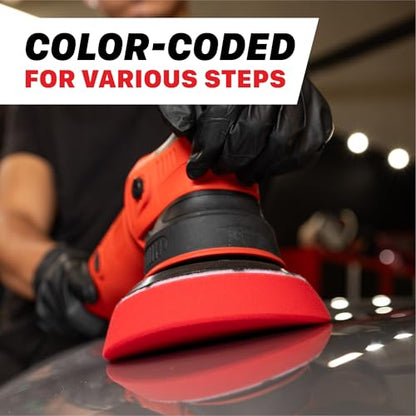 Maxshine M15 Pro Dual Action Polisher & Foam Pads Kit – 15mm Long Throw 1000W Car Buffer with 5” Backing Plate, Variable Speed 2,500–5,000 OPM – Detailing Tool for Cars, Trucks, SUVs & Boats - color: 5" Foam Pads Kit