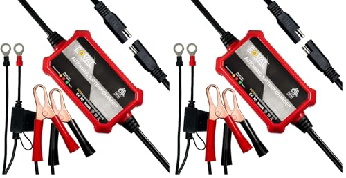 Foval Automatic Trickle Battery Charger 12V 1000mA Smart Battery Charger (Pack of 2) - size: 1A (Pack of 2)