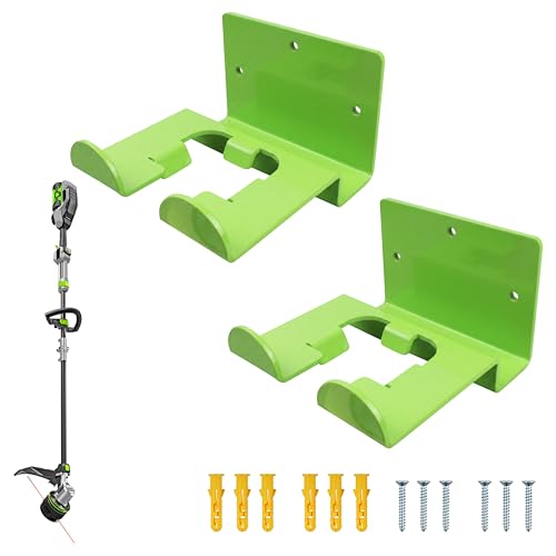 Wall Mount Power Tool Organizer, Storage Rack for EGO Weed Eater & Trimmer | 2 Pack Heavy Duty wall garage tool hanger, stores lawn mower and lawn care equipment, saves garage floor storage space - color: 2 Pack