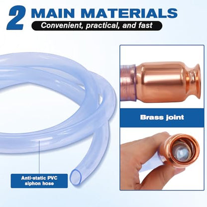 Wadoy 3/4" Siphon Hose, 6FT Shaker Siphon Pump for Gasoline/Gas/Fuel/Water Transfer, Upgrade Multi-Purpose Self Priming Siphon Hose - size: 1